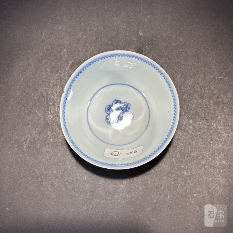 清康熙 青花花卉纹杯 - 图4